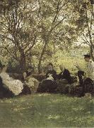 Ilya Repin On the Turf bench Spain oil painting reproduction